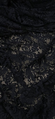 Navy floral guipure - navy, lace