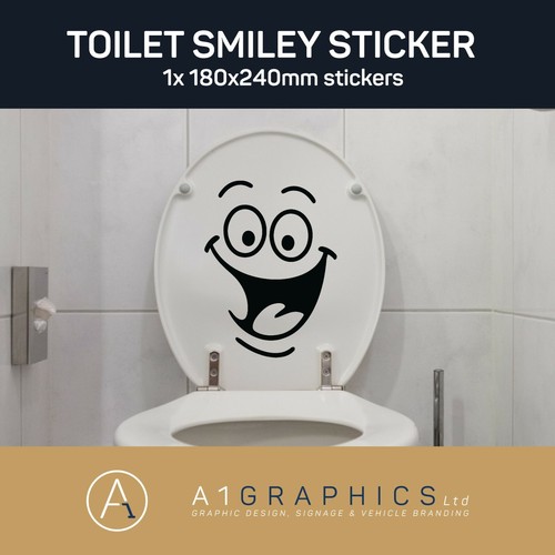 Toilet smiley face vinyl - face,