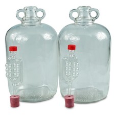 2 x 5ltr Glass Demijohns With