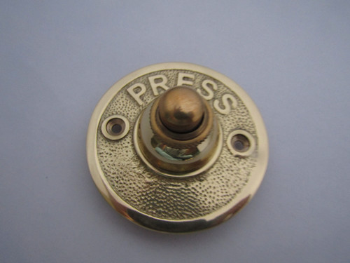 Solid brass door bell push - solid,
