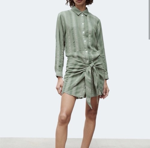 Zara khaki wrap - mini, dress