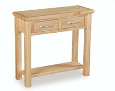 Regal Light Oak Console Table / Modern Hallway Unit / Solid Wood Telephone Unit 