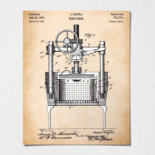 Wine art press - wine, patent