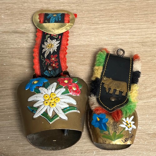 Vintage swiss cow bell hand - cow,