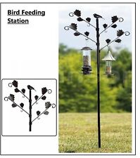Bird Feeders Hanging Station With Leaves Metal Stand Small Birds Garden Decor