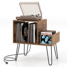 COSTWAY Record Player Stand Turntable Stand Mid-century Modern End Table