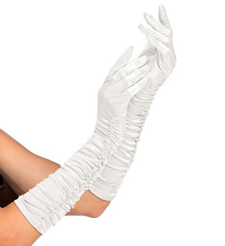 Ladies plisse satin gloves - ladies,