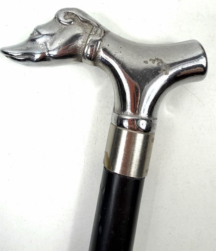 Vintage metal dog head - head, handle