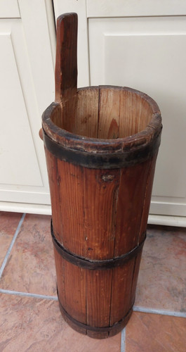 Antique wooden butter churn