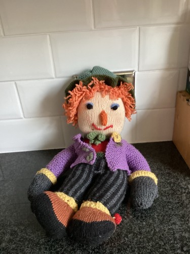 Hand knitted scarecrow - hand,