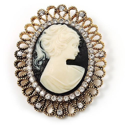 Vintage antique gold cameo - antique,