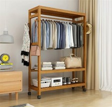 Heavy Duty Wooden Clothes Rail