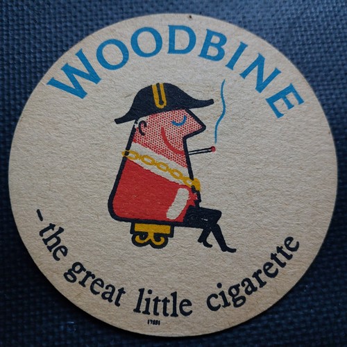 Woodbine cigarettes beer mat - cigarettes,