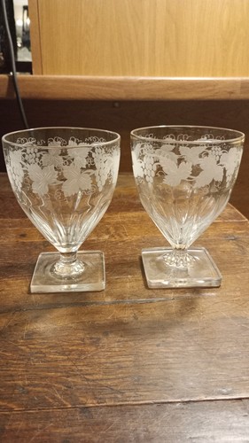 Antique pair georgian glass - antique,