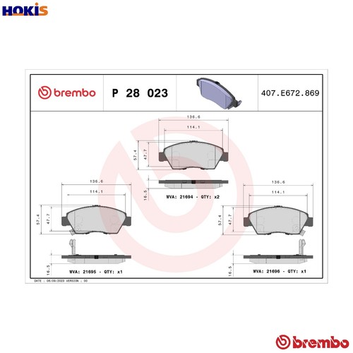 Brake pad set disc - set,
