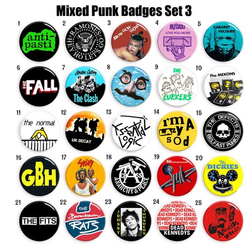 Mixed punk set badges - ,
