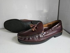 GH BASS WEEJUNS UK 8 EU 42 MENS BURGUNDY RED LEATHER MOCCASIN LOAFERS SHOES