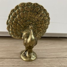 Vintage Solid Brass Bird Peacock Metal Ornament Figurine Decoration 288g