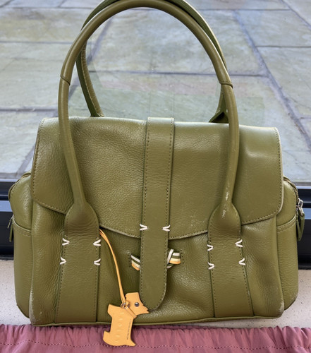Radley green leather top - green,