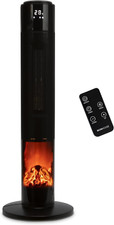 Oscillating Tower Fan Heater with Fireplace 33 Inches - Portable PTC Ceramic Ele