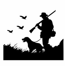 Hunter with Dog Decal Car