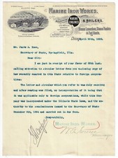 1898 Letterhead Marine Iron