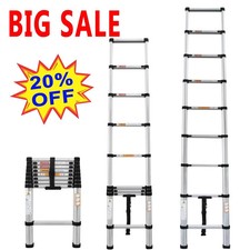 2.6M-3.8M Heavy Duty Multi-Purpose Stainless Steel Telescopic Ladder No-slip