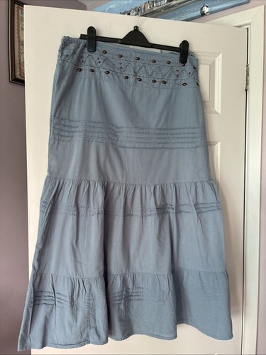 Blue tiered gipsy skirt - tiered,