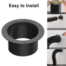 ABS Wall Flange Connector for Ventilation Pipe Air Ducting Connection Round