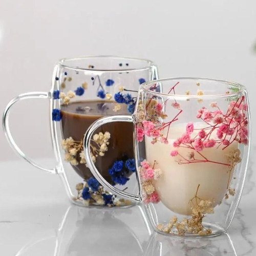 Double walled glass cup - glass,