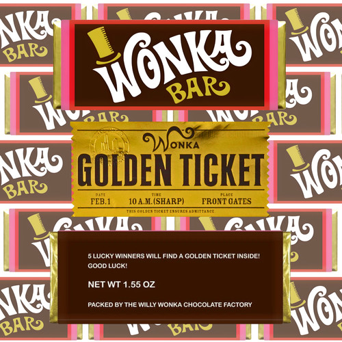 Willy wonka chocolate bar with - chocolate,