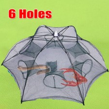 6 Holes Shrimp Crab Fish Crawdad Minnow Fishing Bait Trap Cast Dip Net Cage