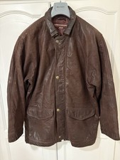 Chevignon Vintage Mens Leather Jacket Dark Brown Nubuck Size Large