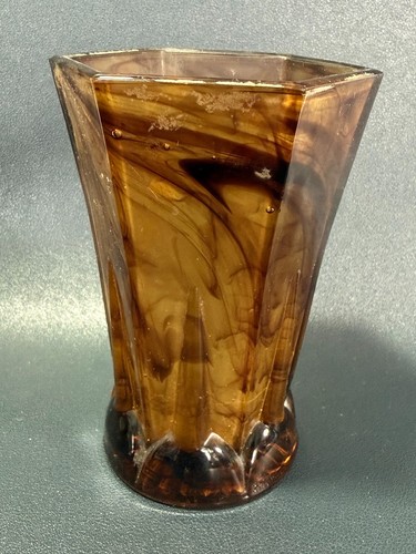 Glass vase art - vase, hexagonal