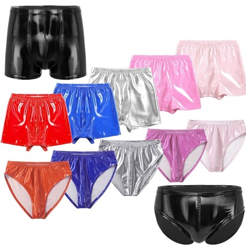Mens latex leather shorts - mens,