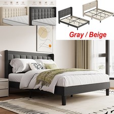 Bed Frame Linen Upholstered