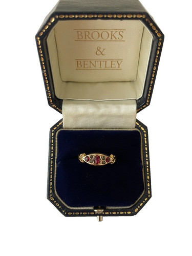 1910 garnet paste ring 9ct - 1910,
