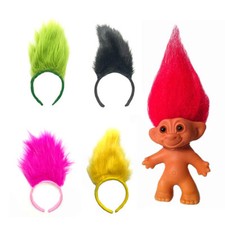 Troll Doll Headband with Hair 80s 90s Retro Toy Fancy Dress Costume Accessory