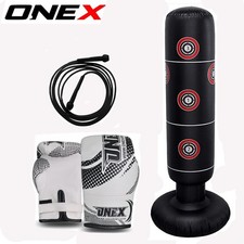 Junior Punch Bag Inflatable Punching Bags for Kids Teens Freestanding MMA Set