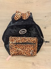 Hype Disney Minnie Mouse Crushed Velvet Lepoard Print Backpack Bag Ruck Sack