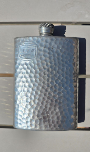 Hammered pewter hip - hammered, for