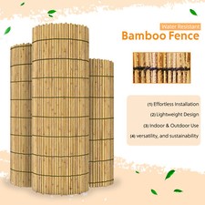 4M Bamboo Screening Roll Natural Fence Panel Peeled Reed Fencing Outdoor Garden