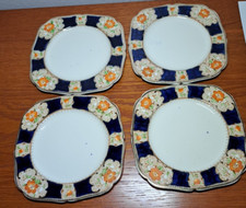 Antique 'Quebec' Pattern Hollinshead Kirkham Tunstall England 4 Small 6" Plates