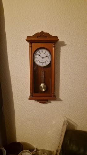Carved wood wall pendulum - wood,