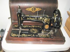 1900 Antique Singer 48K Sewing Machine with Ottoman Carnation Decals