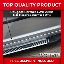 FITS PEUGEOT PARTNER RIFTER LWB 18> ALUMINIUM SIDE STEPS SHERWOOD RUNNING BOARD