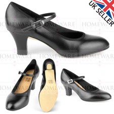 BLOCH S0324LU KICKLINE BLACK CHARACTER SHOE 2.5" HEEL ANKLE STRAP STAGE SHOW NEW