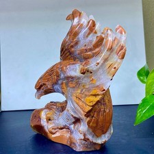3.39lb  Natural Indonesian agate hand carved eagle mineral specimen restores spi