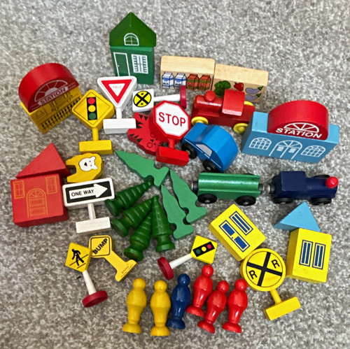Wooden train set accessories - train,