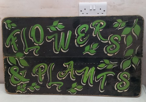 Flowers plants sign mancave - sign,